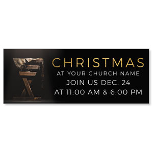 Gold Christmas Manger - 3x8 ImpactBanners