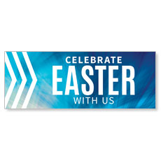 Chevron Blue Celebrate Easter 