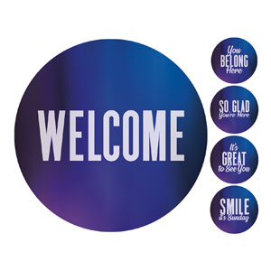 Aurora Lights Greeter Set Circle Handheld Signs