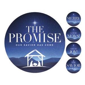 The Promise Manger Set Circle Handheld Signs