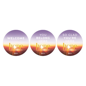 BTCS Hope Happens Here Welcome Set Circle Handheld Signs