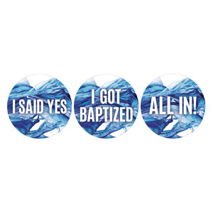 Water Baptism Set Circle Handheld Signs