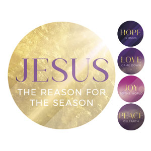 Jesus Light of the World Set Circle Handheld Signs