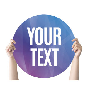 Bright Gradient Your Text Circle Handheld Signs