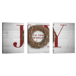 Joy Twig Wreath 24in x 36in Canvas Prints