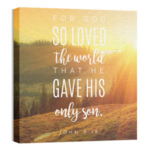 Photo Scriptures John 3:16 24 x 24 Canvas Prints