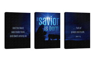 Blue Savior Born 24in x 36in Canvas Prints