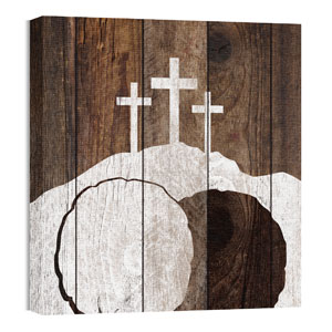 Mod Three Crosses Tomb 24 x 24 Canvas Prints