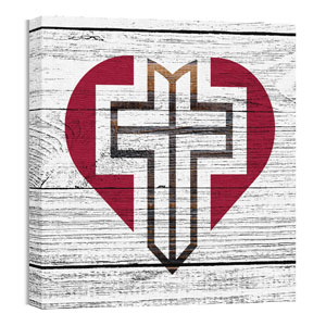 Mod Heart Cross 24 x 24 Canvas Prints