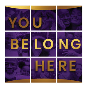 Mod You Belong Here Purple Set 24 x 24 Canvas Prints