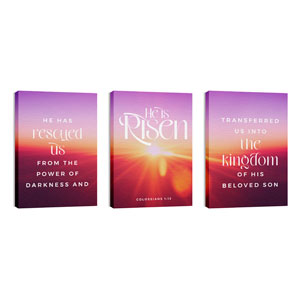 He Is Risen Light Triptych 24in x 36in Canvas Prints