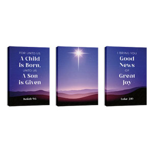 Advent Celebrate the Season Triptych 24in x 36in Canvas Prints