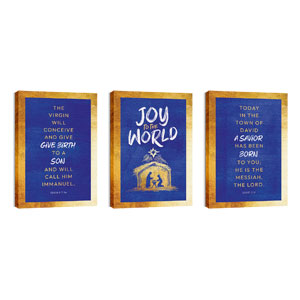 Joy to the World Nativity Triptych 24in x 36in Canvas Prints