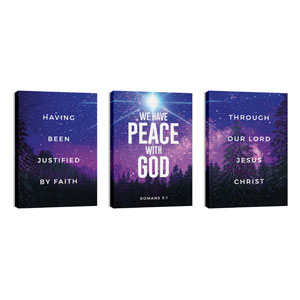 Peace On Earth Sky Triptych 24in x 36in Canvas Prints