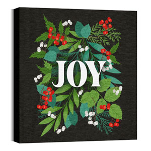 Holly and Ivy Joy 24 x 24 Canvas Prints