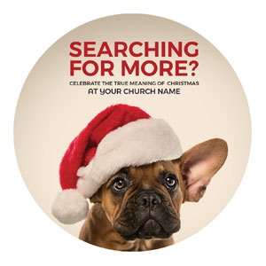 Santa Hat Puppy Circle InviteCards 