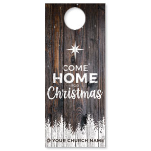 Dark Wood Christmas Come Home DoorHangers