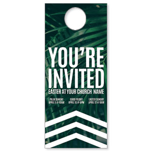 Chevron Palm Invited DoorHangers