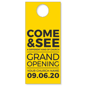 Yellow Grand Opening DoorHangers