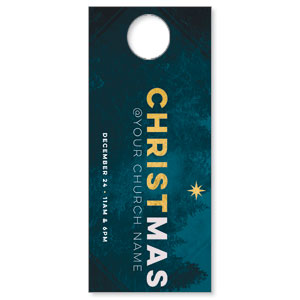 Christmas Teal Trees DoorHangers