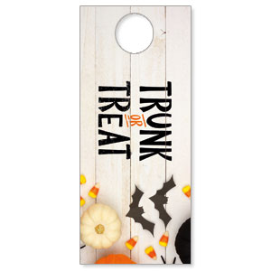 Trunk or Treat White Wood DoorHangers