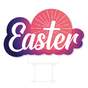 Easter Cross Burst Die Cut Yard Sign