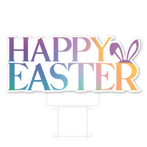 Happy Easter Bunny Ears Die Cut Yard Sign