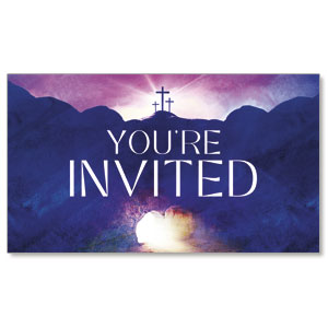 Easter Cross Tomb Invite 2" x 3.5" Flat Invite