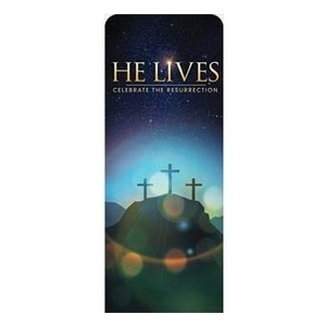 He Lives Crosses 2'7" x 6'7" Sleeve Banners