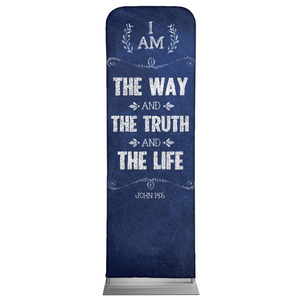 Chalkboard Art Blue 2' x 6' Sleeve Banner