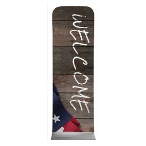 American Flag Invited 2' x 6' Sleeve Banner