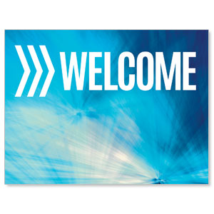 Chevron Welcome Blue Jumbo Banners