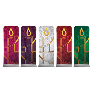 Christmas Candles Set 2'7" x 6'7" Sleeve Banners