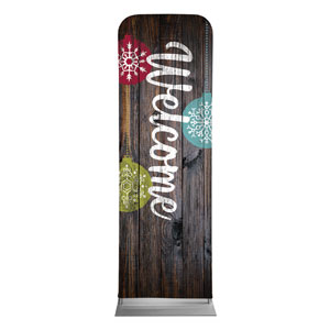 Dark Wood Christmas Ornaments 2' x 6' Sleeve Banner