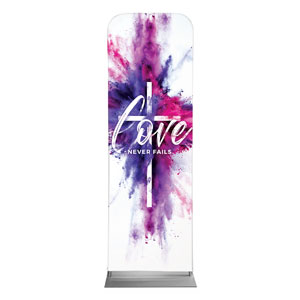 Love Never Fails 2' x 6' Sleeve Banner