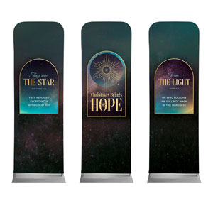 Christmas Star Triptych 2' x 6' Sleeve Banner