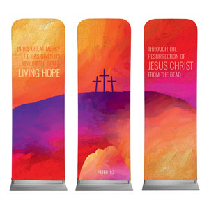 Calvary Paint Triptych 2' x 6' Sleeve Banner