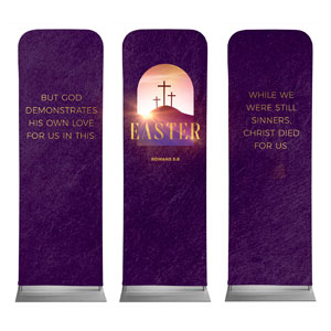 Easter Sunrise Window Triptych 2' x 6' Sleeve Banner