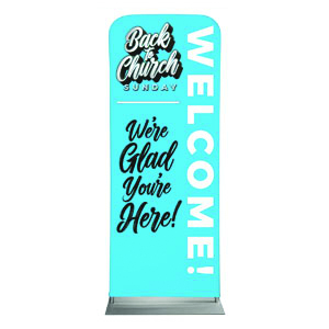 Back to Church Sunday Celebration Blue 2'7" x 6'7" Sleeve Banners