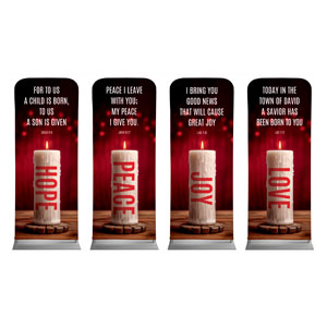 Christmas Is Candle Set 2'7" x 6'7" Sleeve Banners