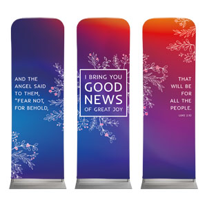 Glow Christmas Triptych 2' x 6' Sleeve Banner