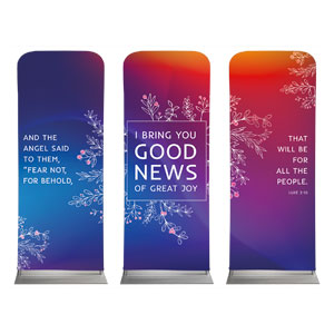 Glow Christmas Triptych 2'7" x 6'7" Sleeve Banners