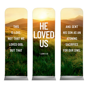 Easter of Hope Meadow Triptych 2' x 6' Sleeve Banner