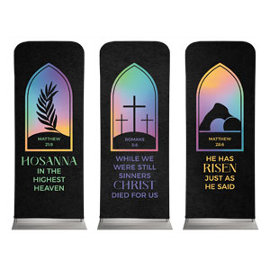 Easter Window Icons Triptych 2'7" x 6'7" Sleeve Banners