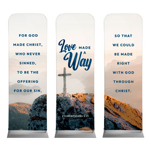 Love Made A Way Triptych 2' x 6' Sleeve Banner