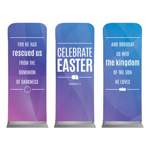 Bright Gradient Easter Triptych 2'7" x 6'7" Sleeve Banners