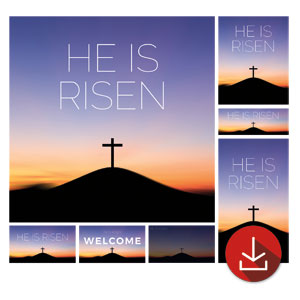 He Is Risen Sunrise Church Graphic Bundles