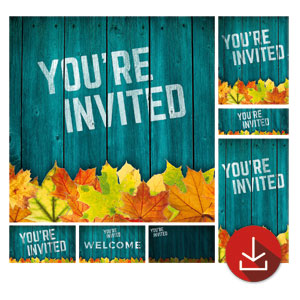 Blue Wood Bright Leaves Church Graphic Bundles