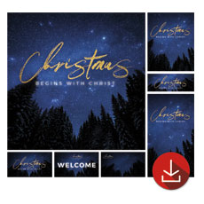 Night Sky Gold Script Christmas 