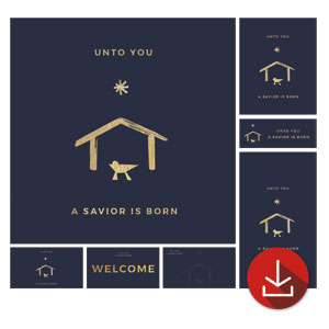 Simple Gold Manger Church Graphic Bundles